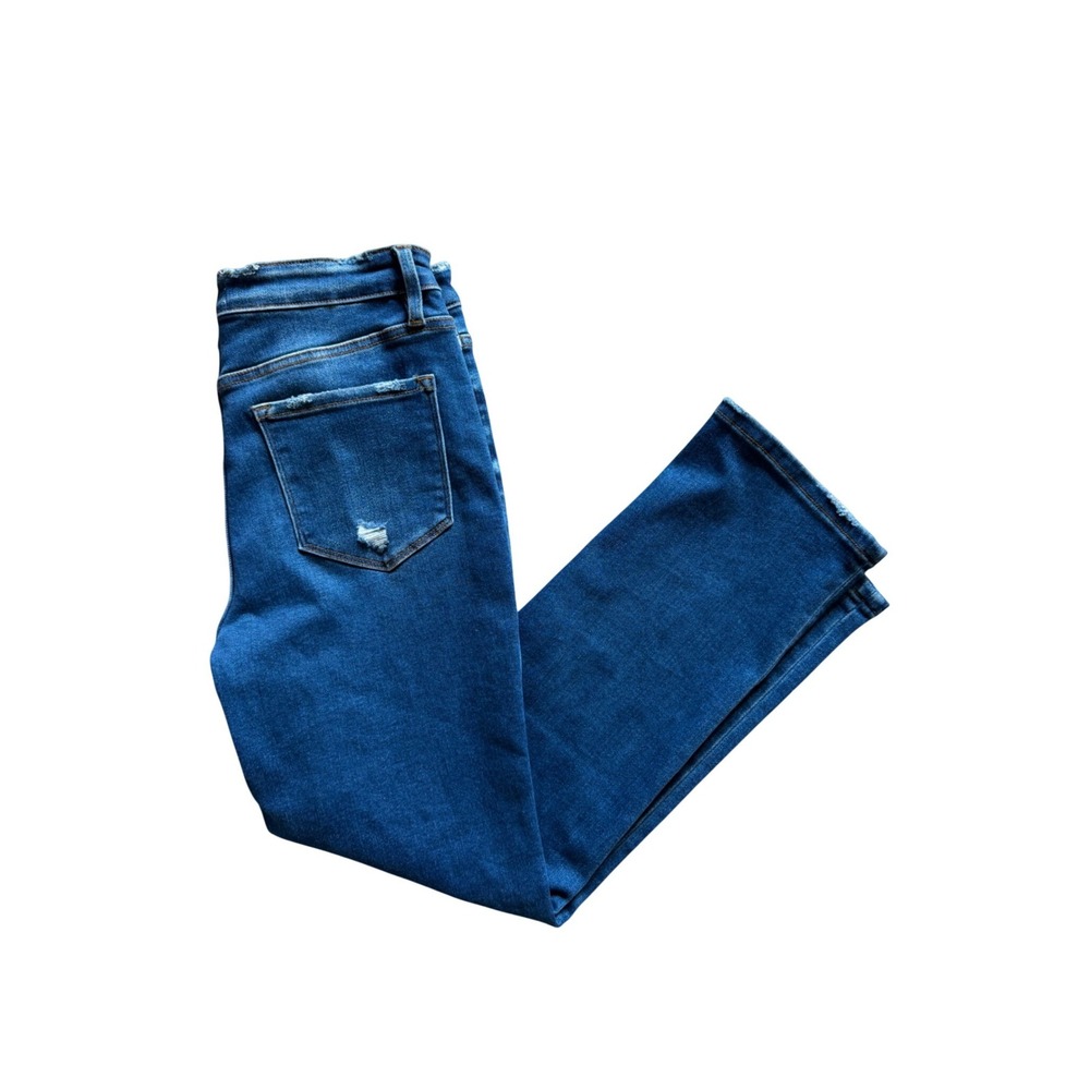 Flying Monkey Straight Leg Jeans Womens 30 Blue Distressed High Rise F4999